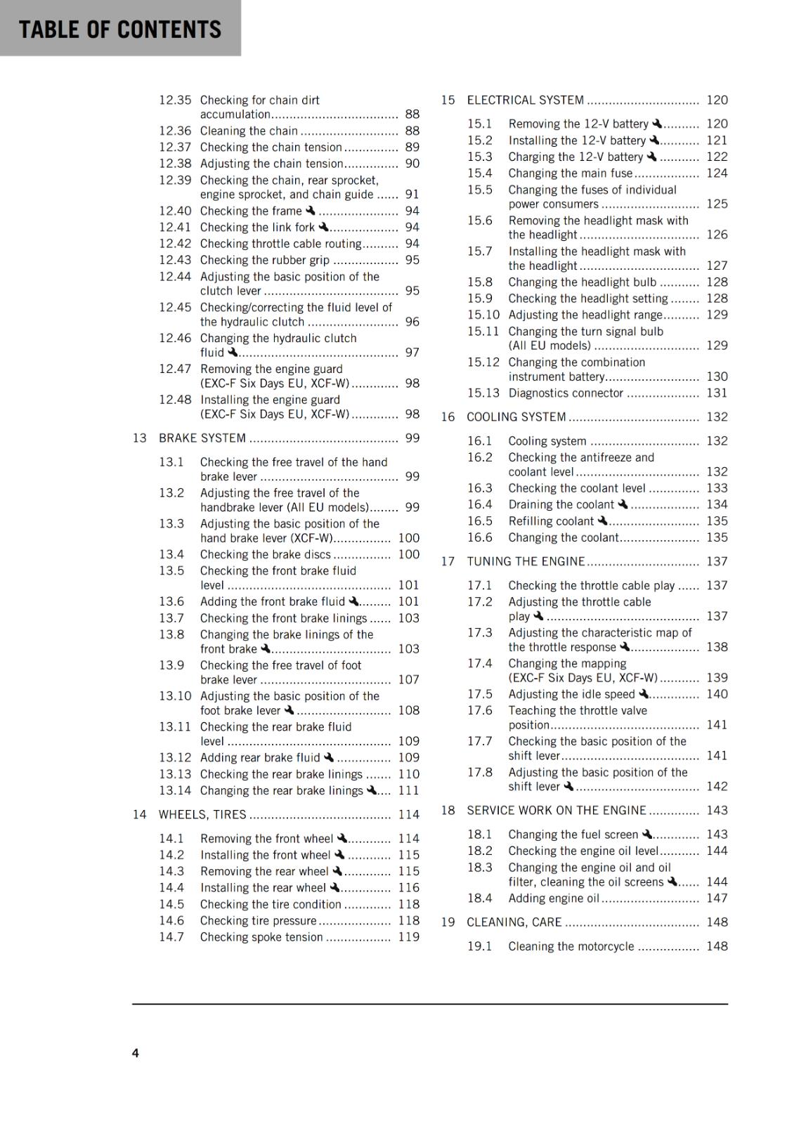 KTM 2021 OWNERS MANUAL - 450 500 EXC-F  SIX DAYS XCF-W  - REPRINTED