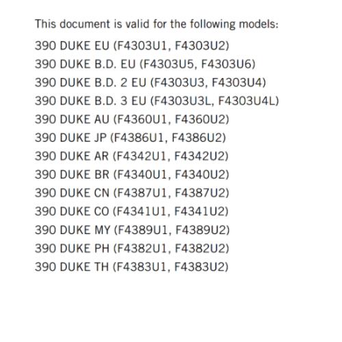 KTM 2021 OWNERS MANUAL - 390 DUKE - EU AU JP AR BR CN CO MY PH TH