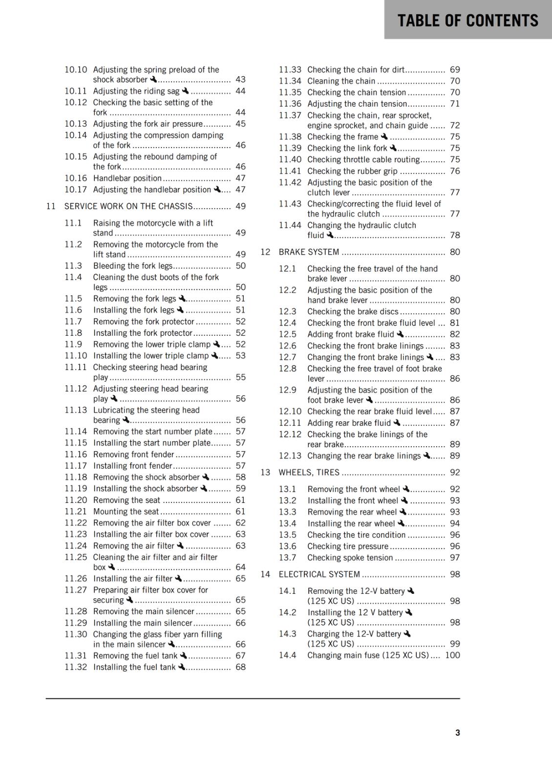 KTM 2021 OWNERS MANUAL - 125 SX - 150 SX - 125XC - REPRINTED