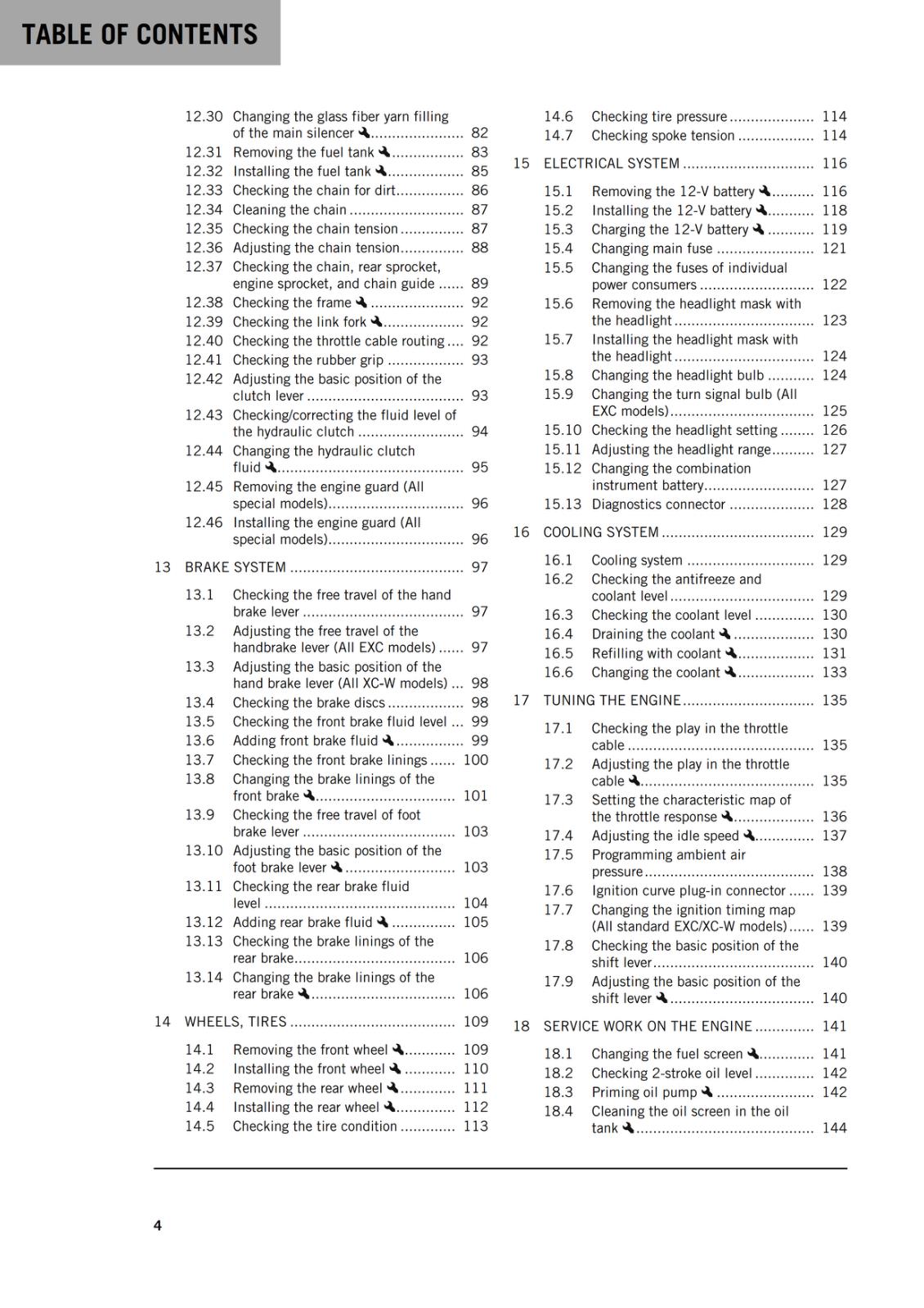 KTM 2021 OWNERS MANUAL - 250 300 EXC SIX DAYS XC-W ERZBERGRODEO TPI - REPRINTED