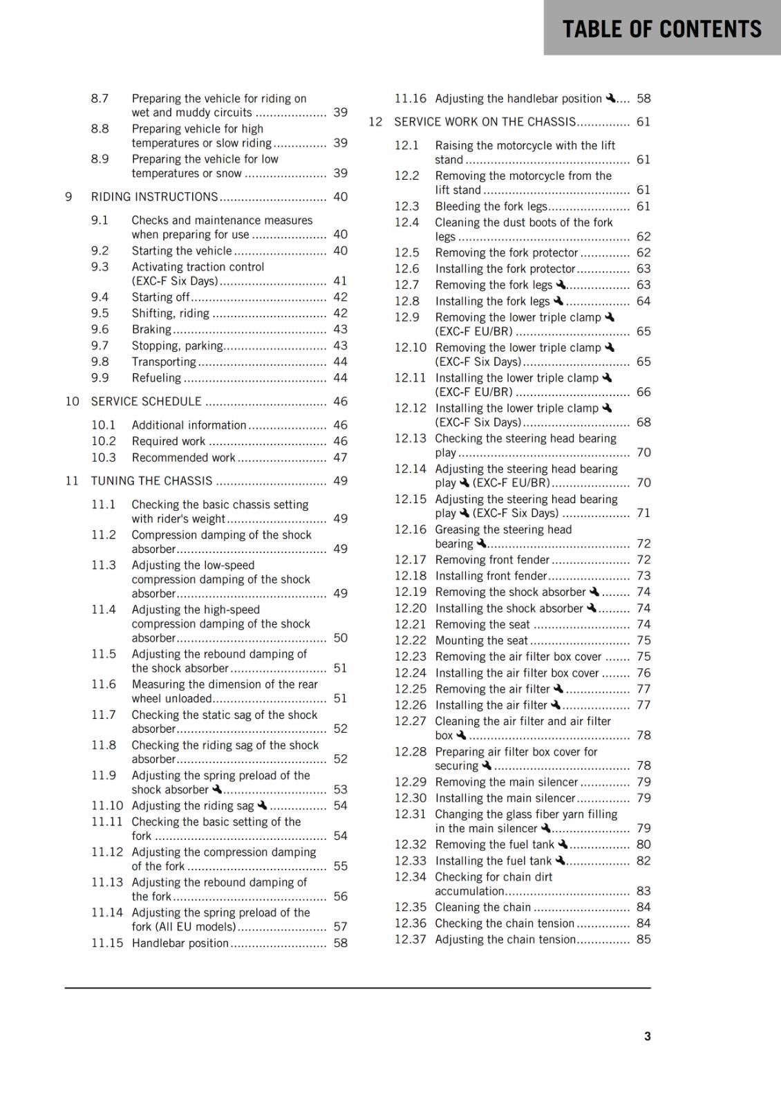 KTM 2021 OWNERS MANUAL - 250-EXC-F-SIX DAYS - REPRINTED
