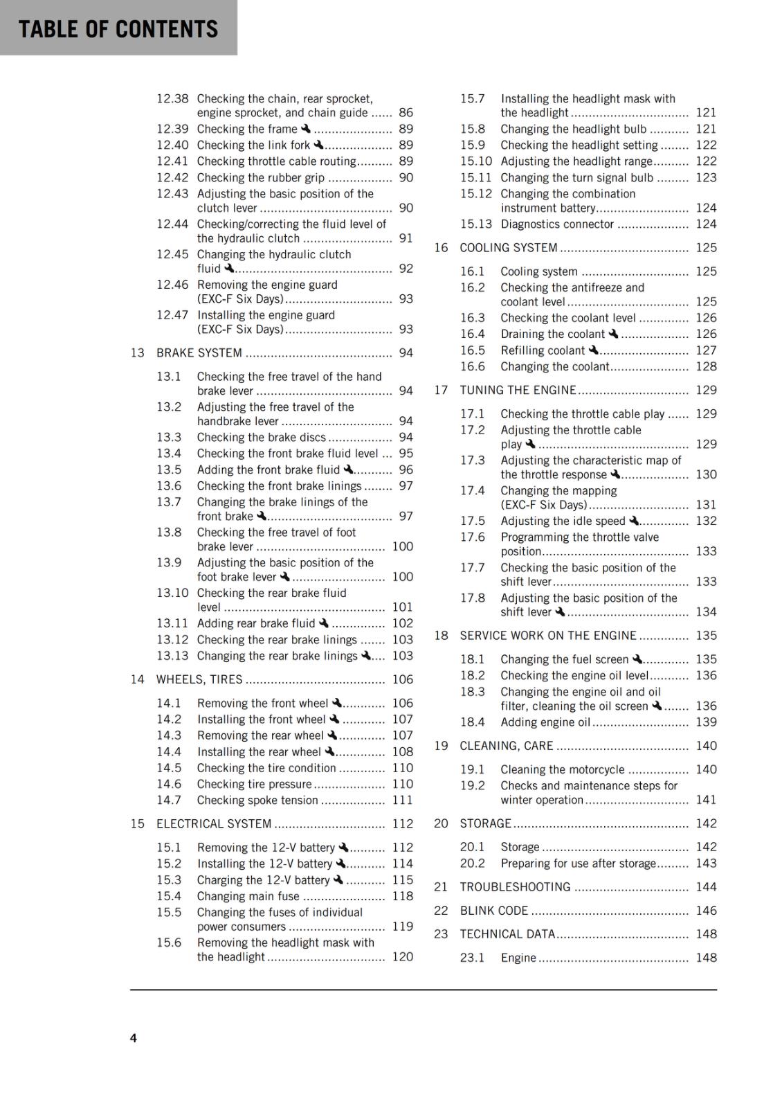 KTM 2021 OWNERS MANUAL - 250-EXC-F-SIX DAYS - REPRINTED