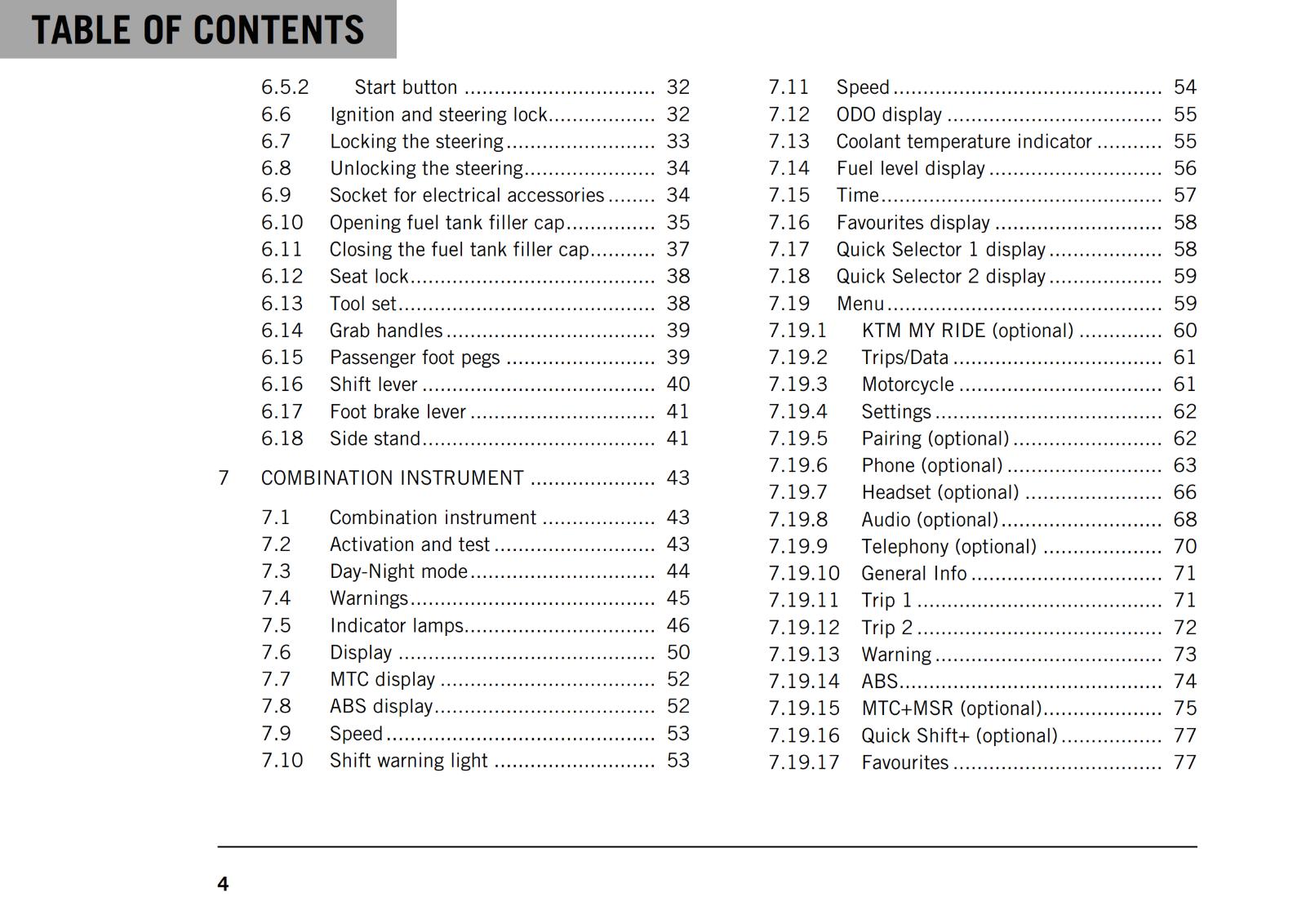 KTM 2021 OWNERS MANUAL - 390 ADVENTURE - REPRINTED