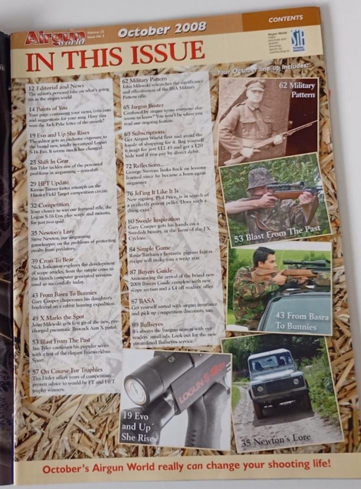 AIR GUN WORLD - OCTOBER 2008 - EXCELLENT CONDITION