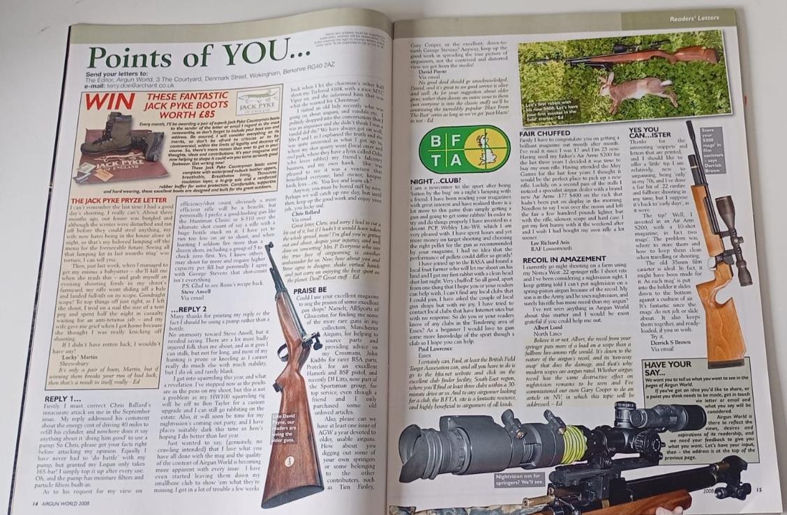 AIR GUN WORLD - OCTOBER 2008 - EXCELLENT CONDITION