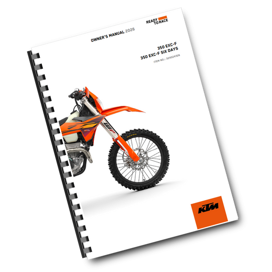 KTM 2026 - 350 EXC-F SIX DAYS - OWNERS MANUAL USER GUIDE
