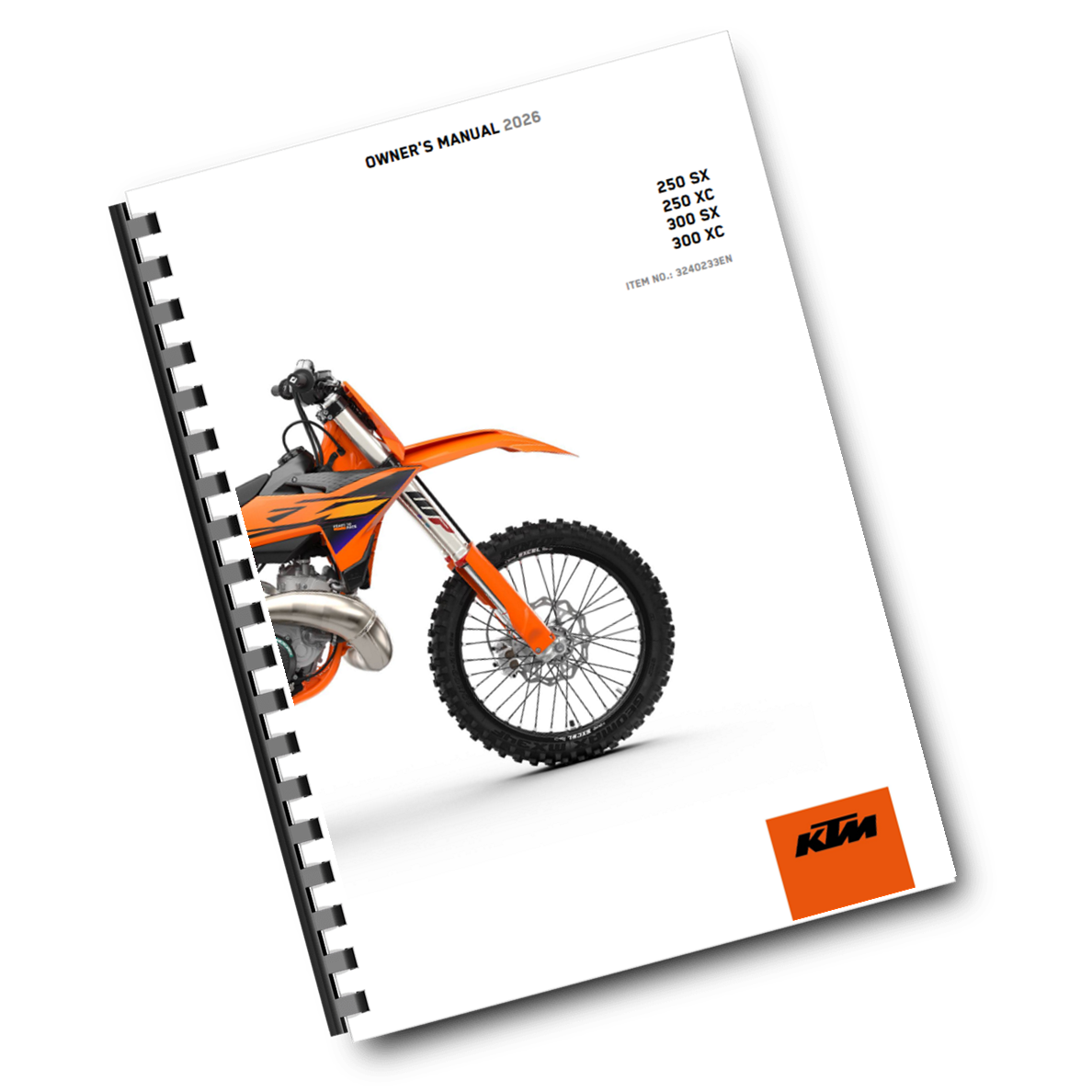 KTM 2026 - 250 300 SX XC - OWNERS MANUAL USER GUIDE