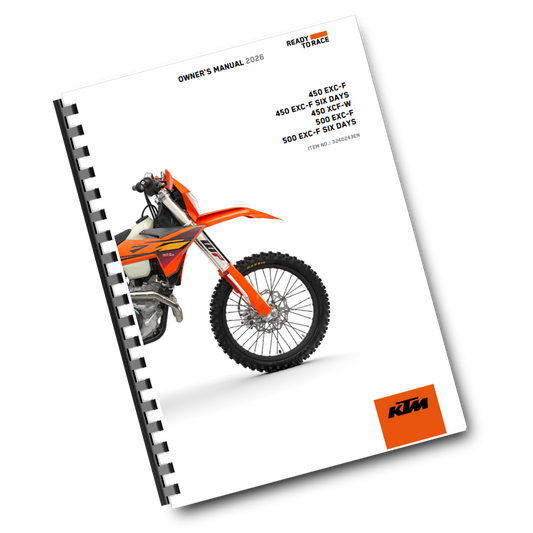KTM 2026 - 450 500 XCF-W EXC-F SIX DAYS - OWNERS MANUAL USER GUIDE