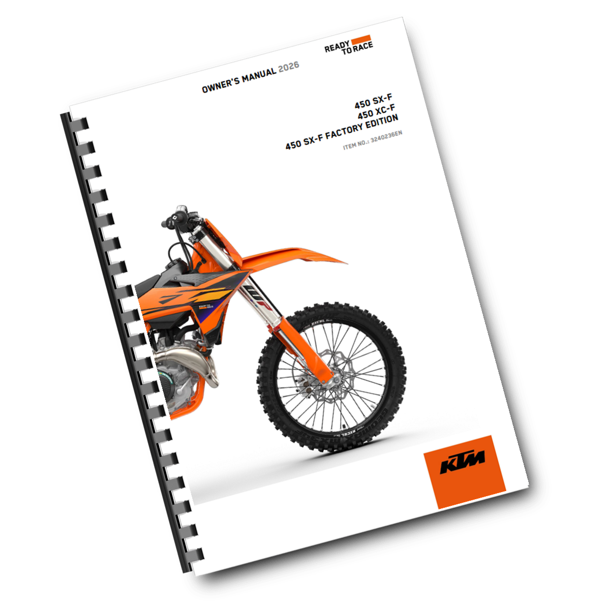 KTM 2026 - 450 SX-F FACTORY EDITION XC-F - OWNERS MANUAL USER GUIDE